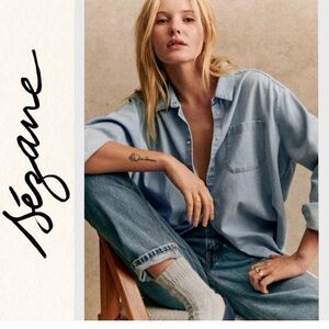 Sézane Light Blue oversized Max Shirt Relaxed Women’s Jeans